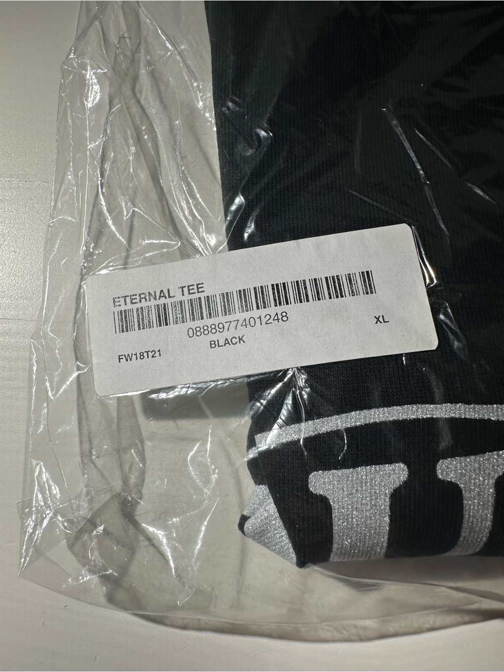 Supreme Eternal Tee F/W18 Size XL Black - Picture 3 of 5